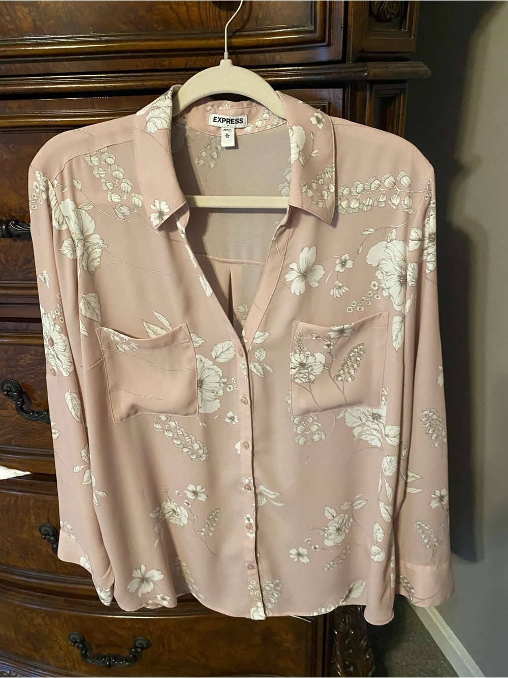 Express floral portofino blouse
